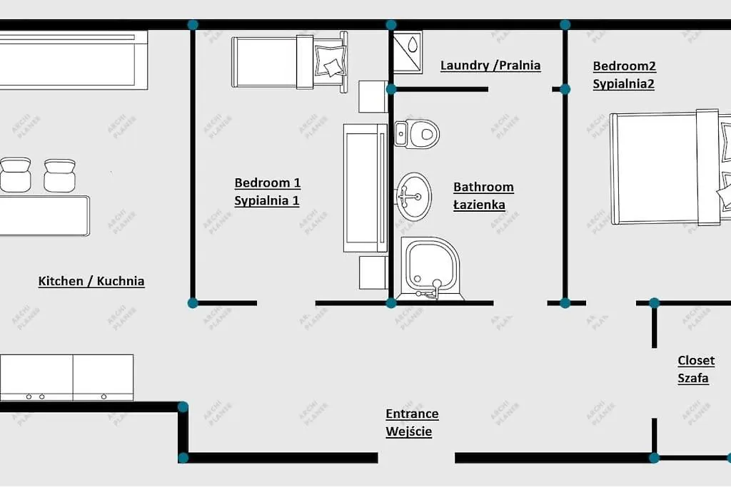 Apartment Modern 2 Bedroom Apartment/Kazimierz/Paulinska St. Krakow